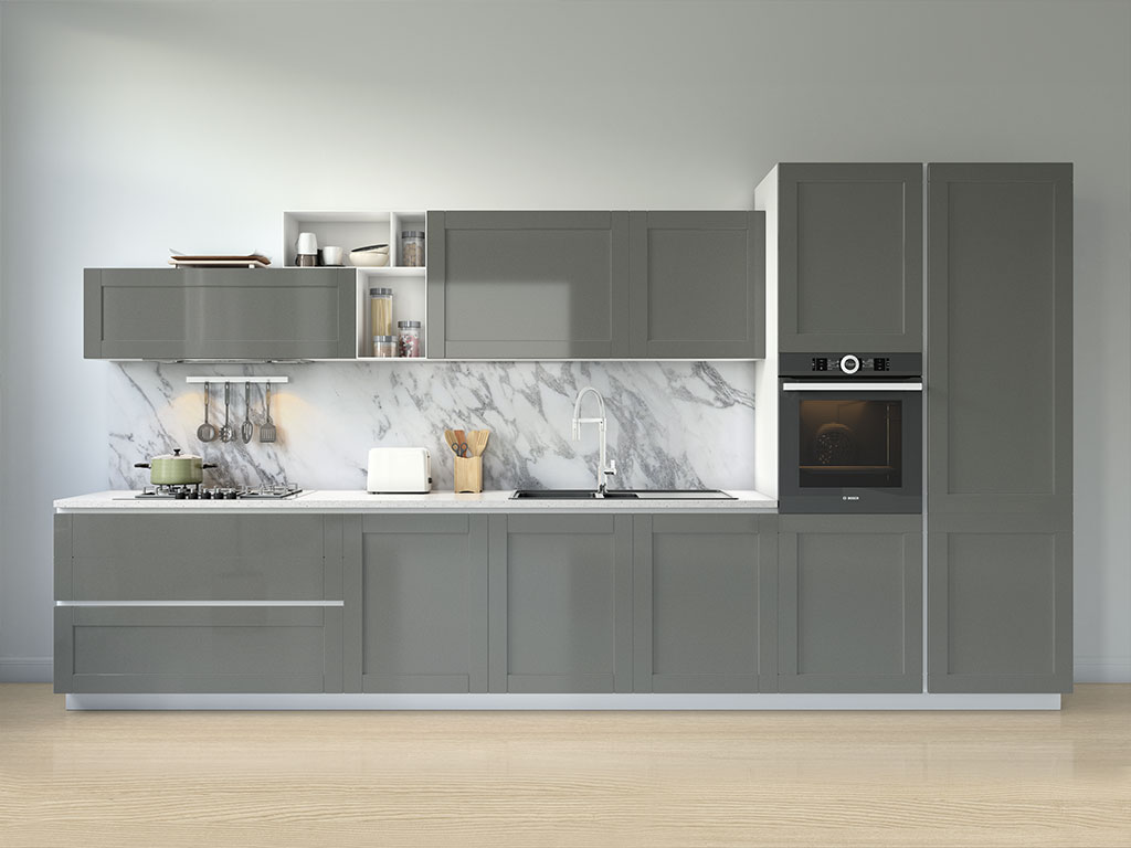 Rwraps Satin Metallic Gunsmoke Gray Kitchen Cabinetry Wraps