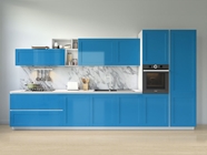 Rwraps Satin Metallic Ocean Blue Kitchen Cabinetry Wraps