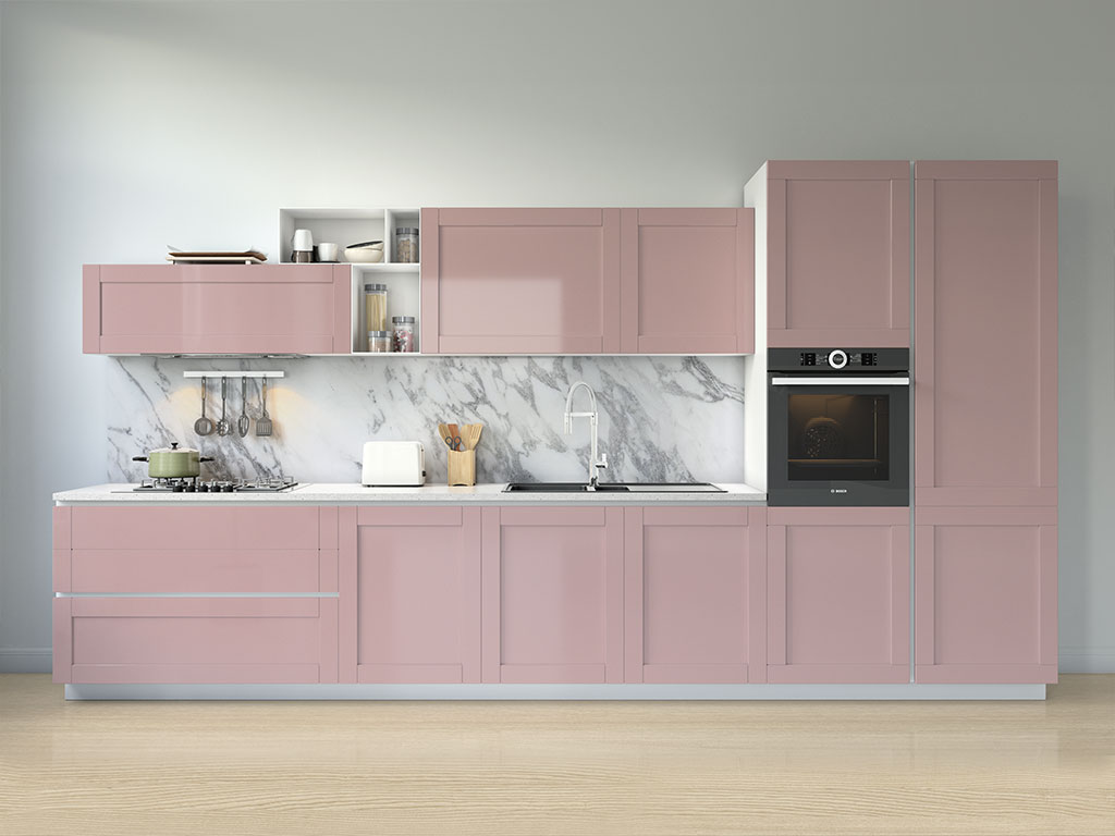 Rwraps Satin Metallic Rose Gold Kitchen Cabinetry Wraps