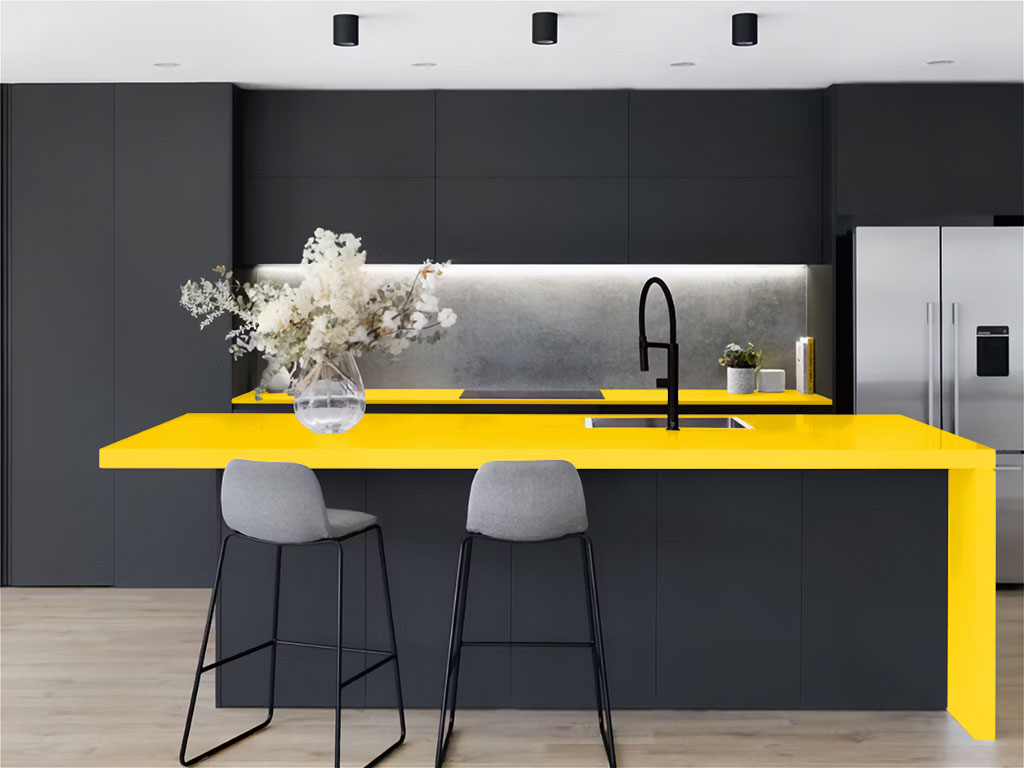 3M™ 2080 Gloss Bright Yellow Kitchen Countertop Wraps