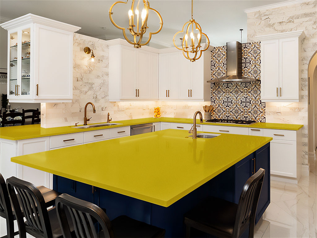 3M 2080 Satin Bitter Yellow DIY Kitchen Counter Wraps