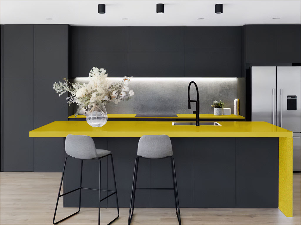 3M™ 2080 Satin Bitter Yellow Kitchen Countertop Wraps