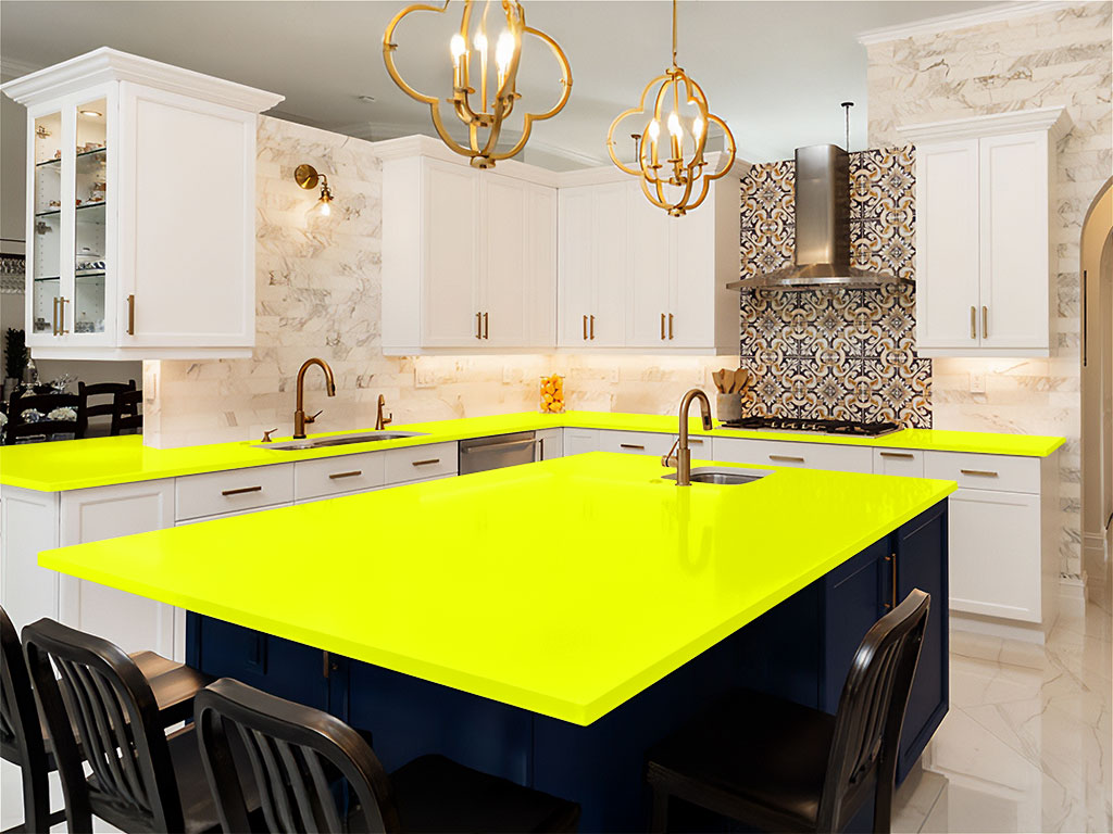 3M 1080 Satin Neon Fluorescent Yellow DIY Kitchen Counter Wraps