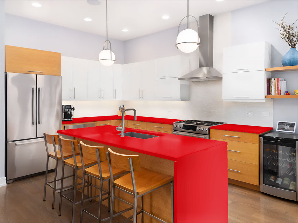 Avery Dennison SW900 Gloss Red Custom Kitchen Counter Wraps