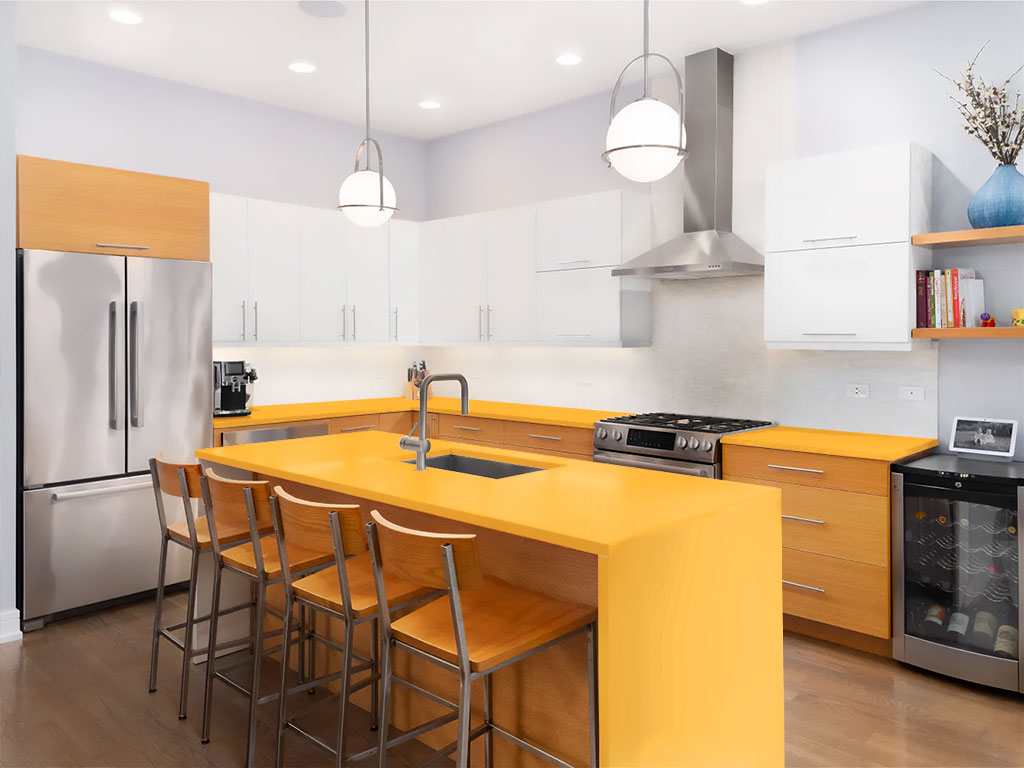 ORACAL 970RA Matte Saffron Yellow Custom Kitchen Counter Wraps