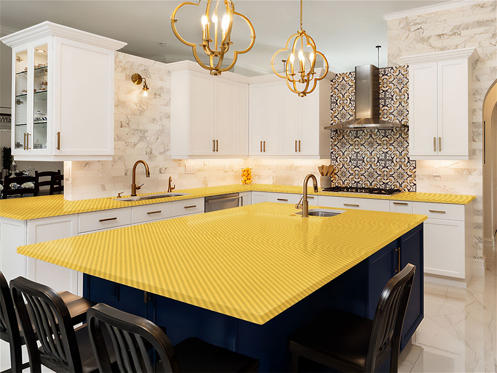 Rwraps 3D Carbon Fiber Yellow DIY Kitchen Counter Wraps