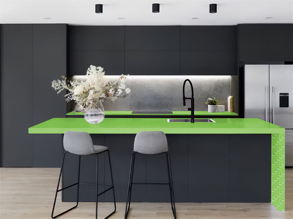 Rwraps 4D Carbon Fiber Green Kitchen Countertop Wraps