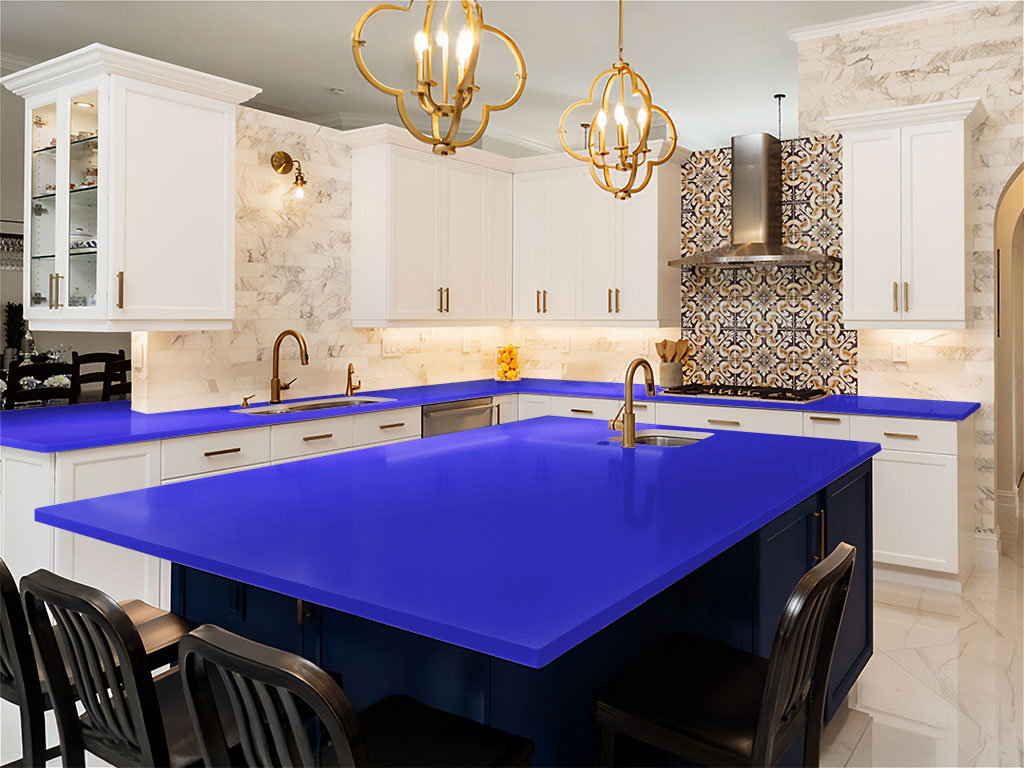 Rwraps Chrome Blue DIY Kitchen Counter Wraps