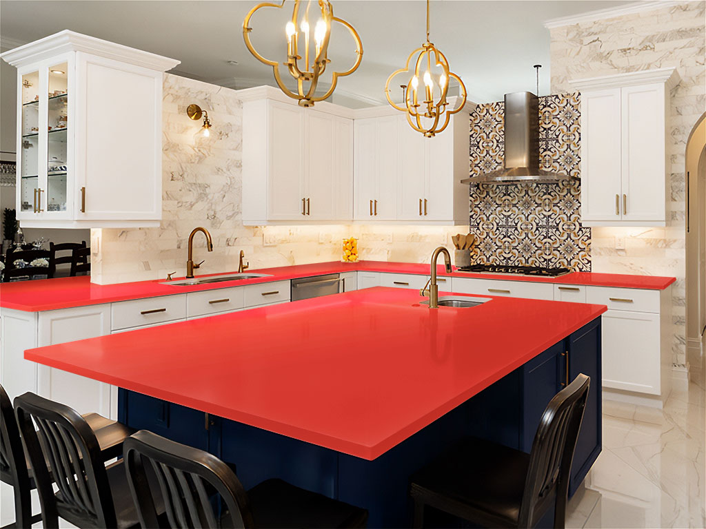 Rwraps Chrome Red DIY Kitchen Counter Wraps