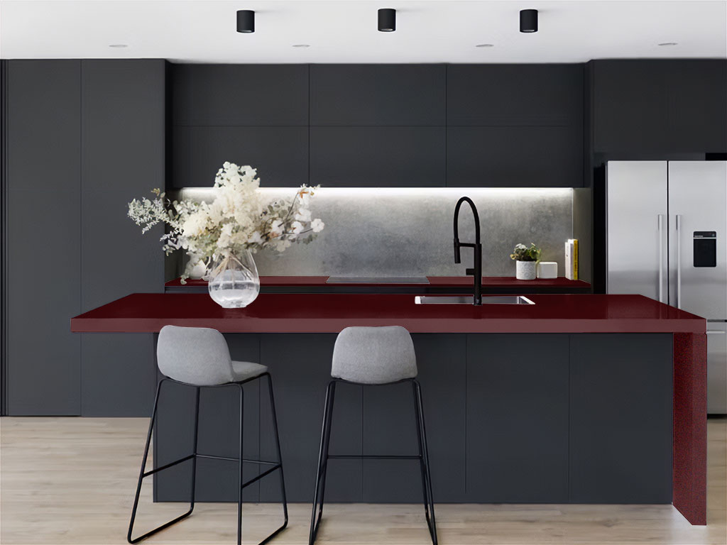 Rwraps Gloss Metallic Black Rose Kitchen Countertop Wraps