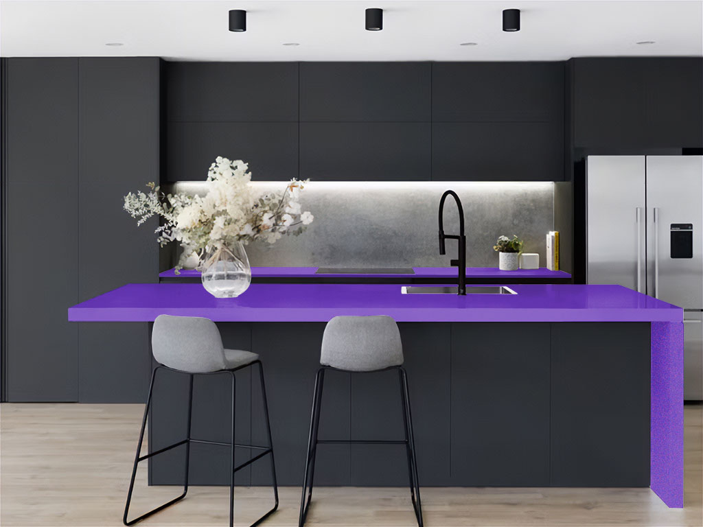 Rwraps™ Gloss Metallic Dark Purple Kitchen Countertop Wraps