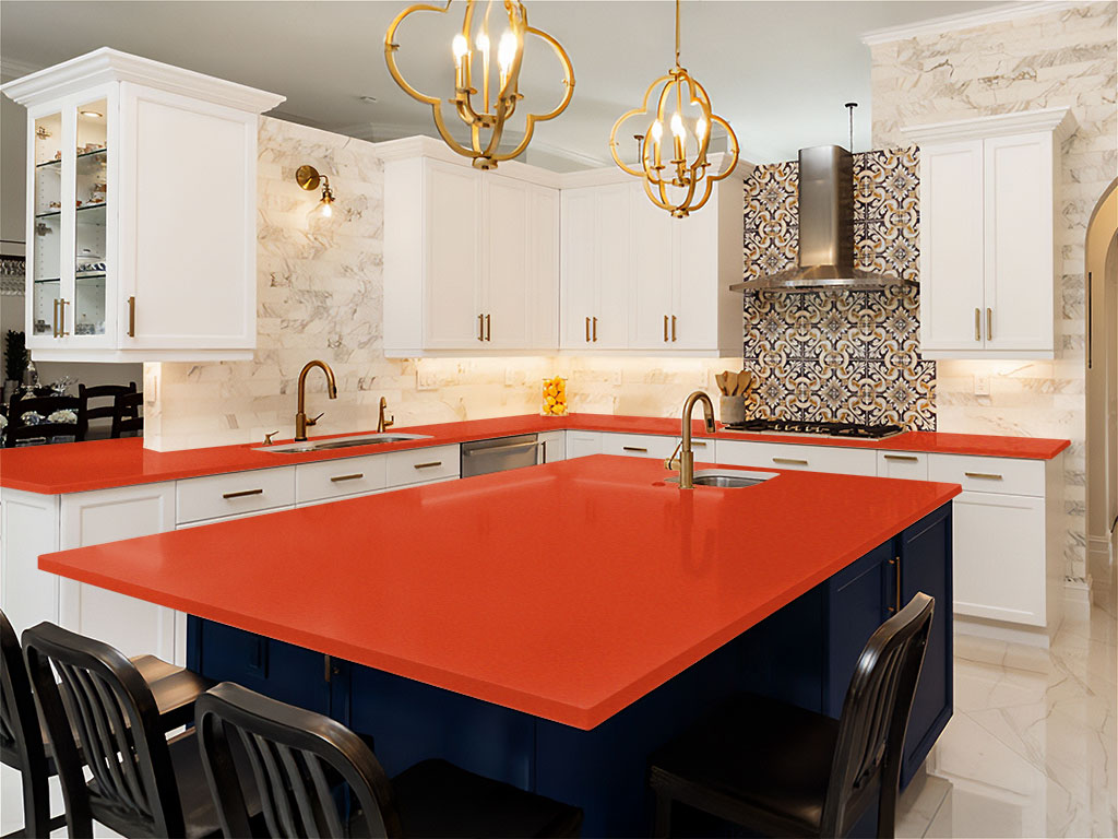 Rwraps Gloss Metallic Orange DIY Kitchen Counter Wraps