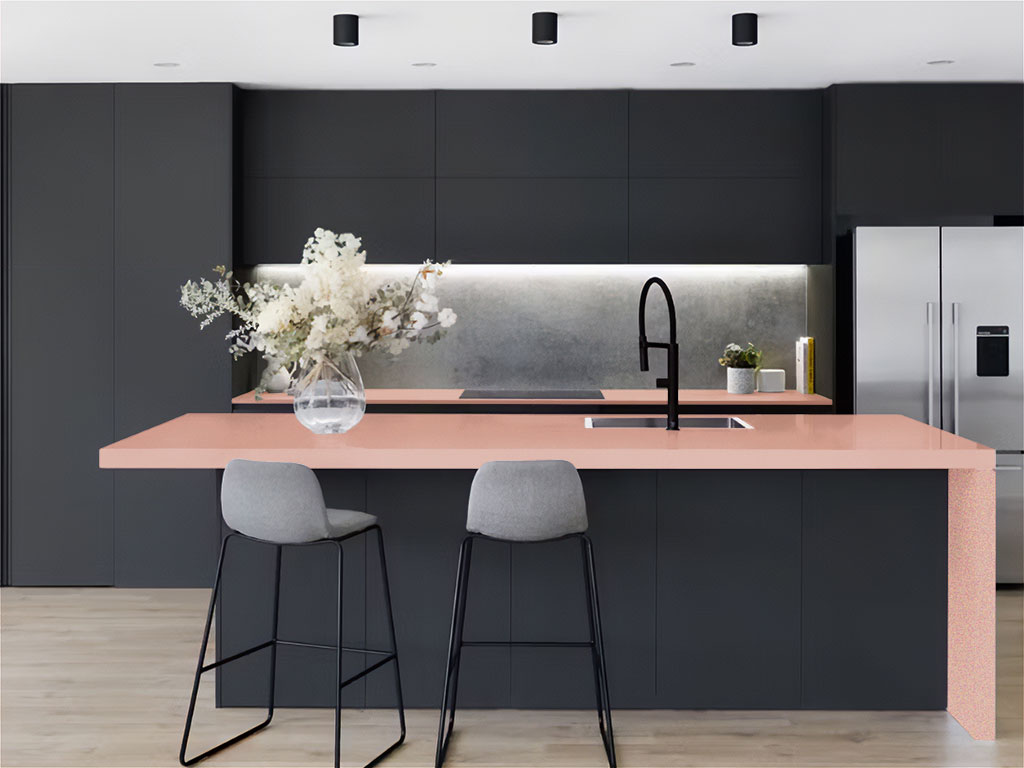 Rwraps Gloss Metallic Rose Gold Kitchen Countertop Wraps