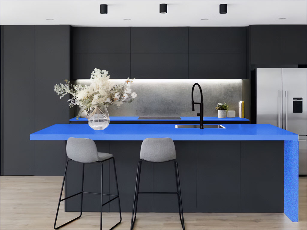 Rwraps Gloss Metallic Sapphire Kitchen Countertop Wraps