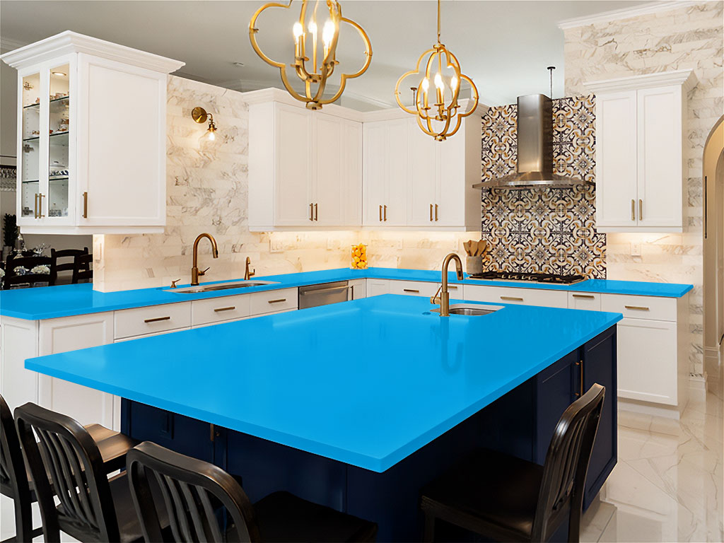 Rwraps Gloss Sea Blue DIY Kitchen Counter Wraps