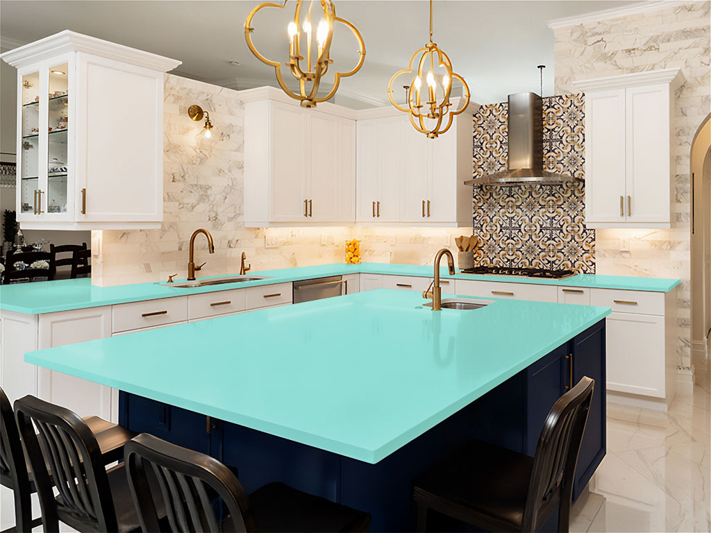 Rwraps Gloss Turquoise Blue DIY Kitchen Counter Wraps