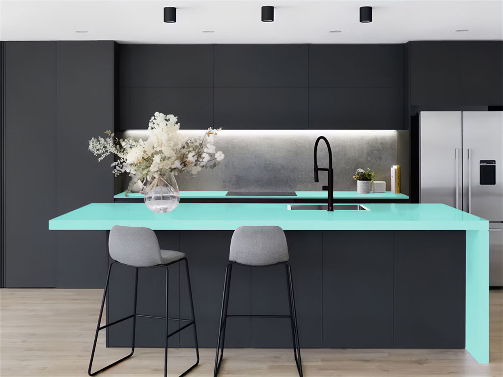 Rwraps™ Gloss Turquoise Kitchen Countertop Wraps