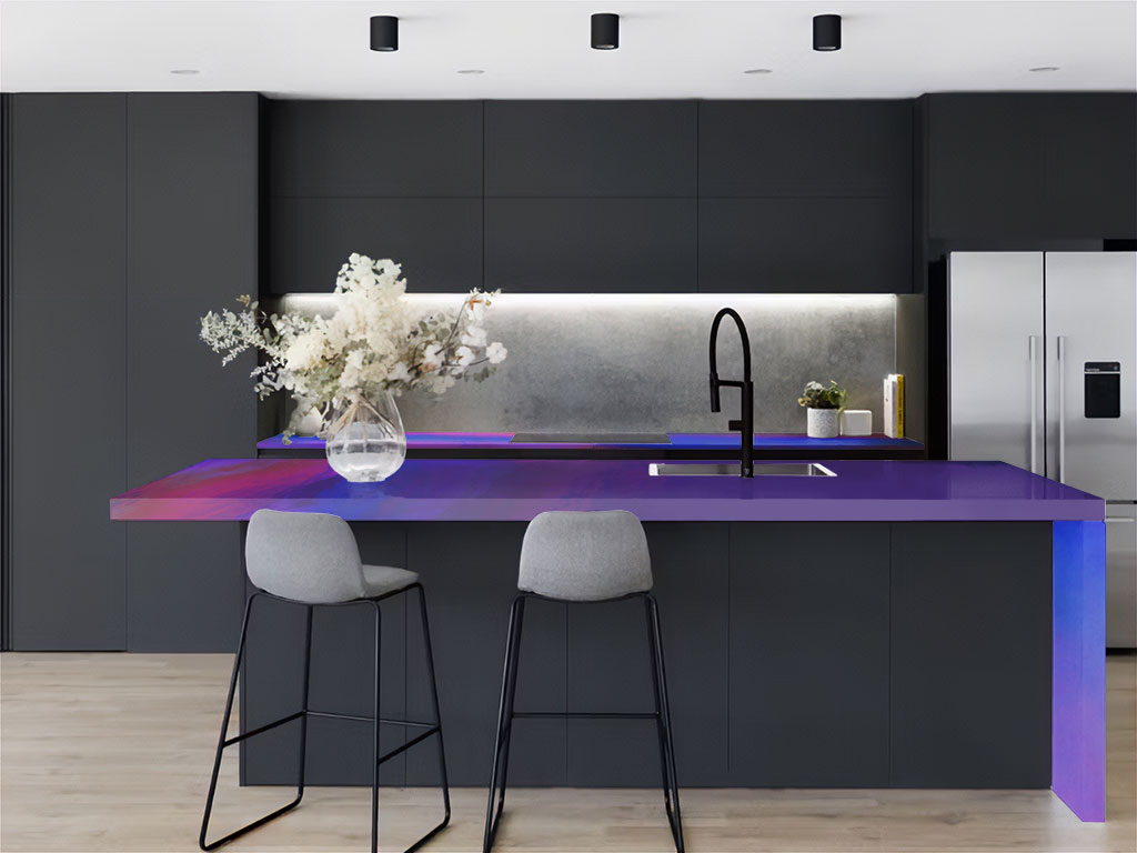 Rwraps™ Holographic Chrome Purple Neochrome Kitchen Countertop Wraps