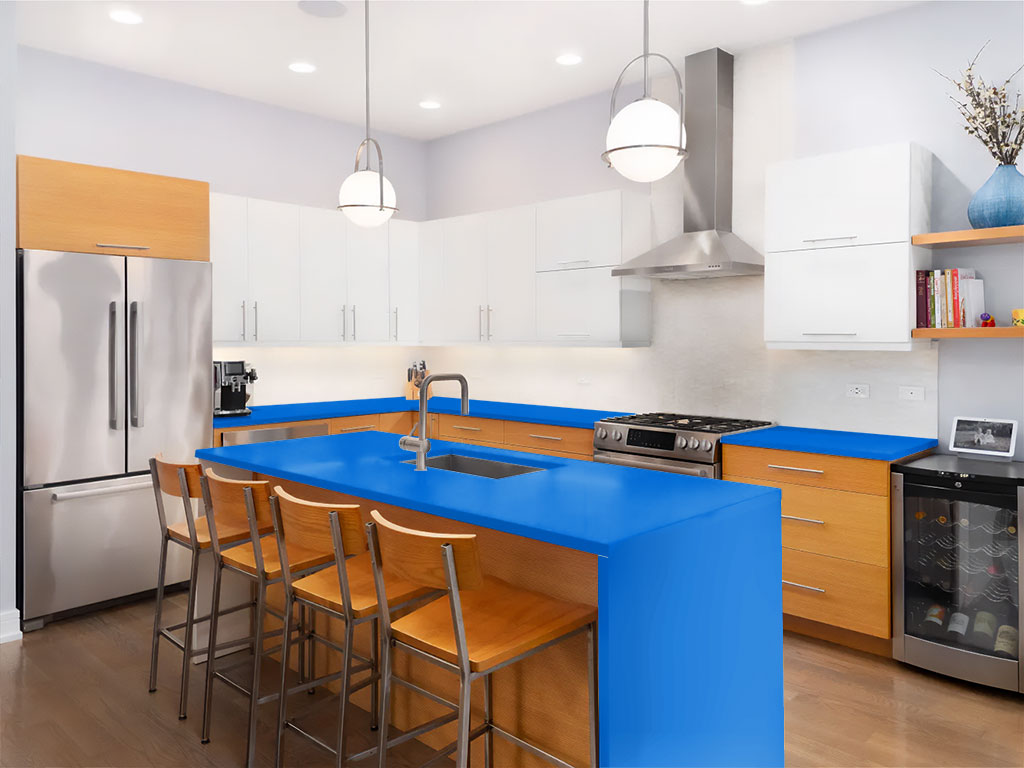 Rwraps Hyper Gloss Blue Custom Kitchen Counter Wraps