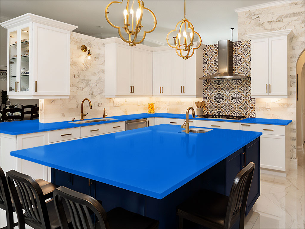 Rwraps Hyper Gloss Blue DIY Kitchen Counter Wraps