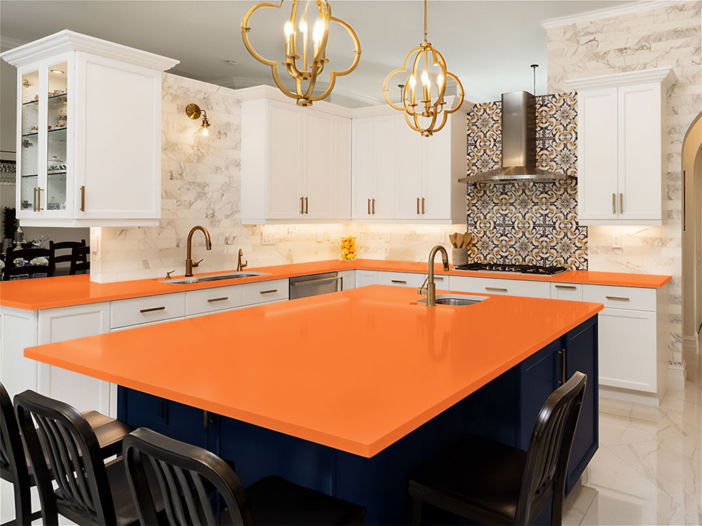 Rwraps Hyper Gloss Orange DIY Kitchen Counter Wraps