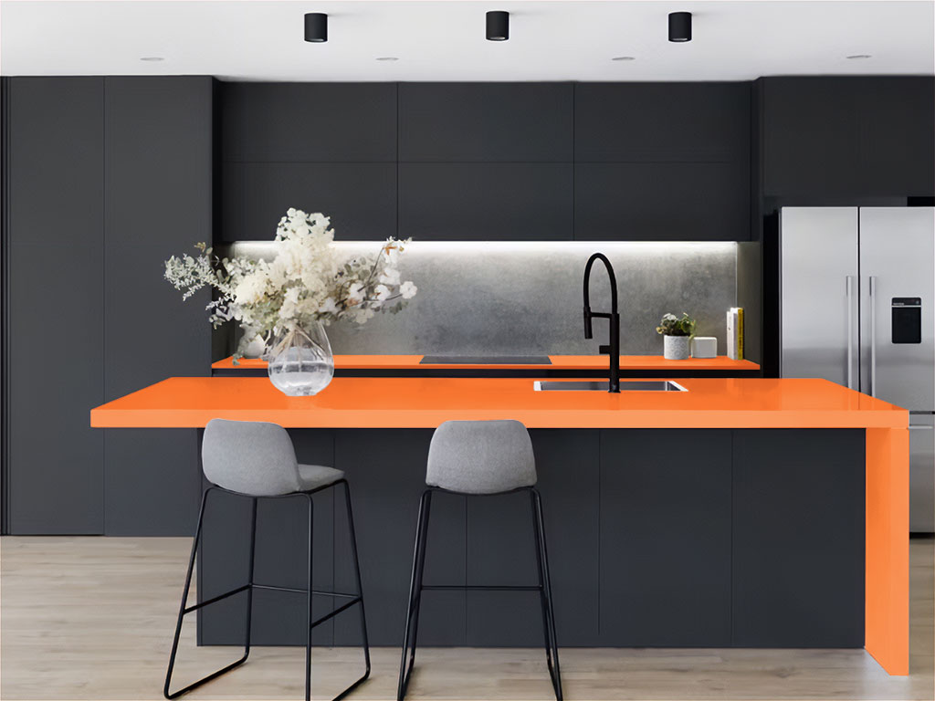 Rwraps™ Hyper Gloss Orange Kitchen Countertop Wraps