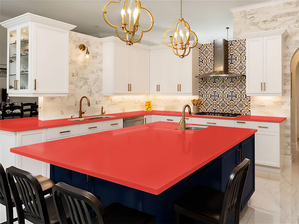 Rwraps Hyper Gloss Red DIY Kitchen Counter Wraps