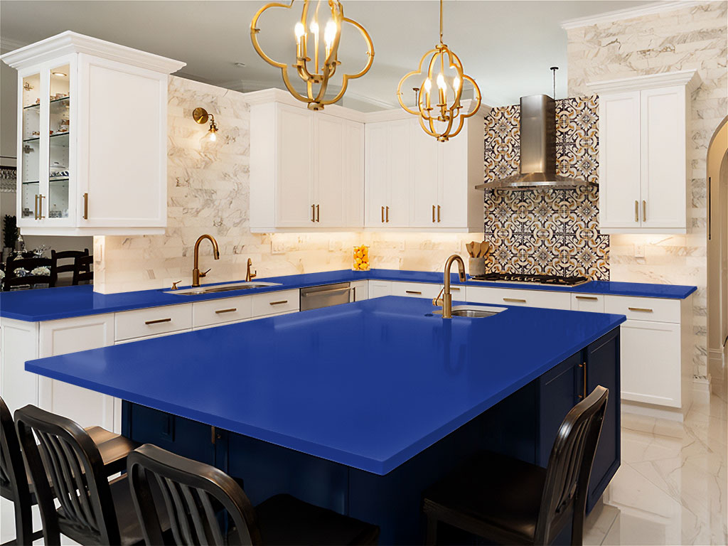 Rwraps Matte Chrome Blue DIY Kitchen Counter Wraps