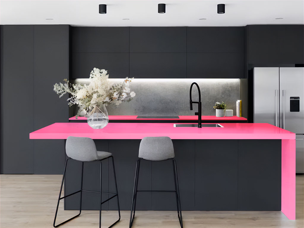 Rwraps™ Matte Chrome Pink Rose Kitchen Countertop Wraps