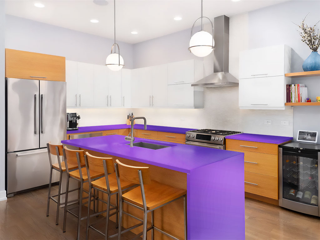 Rwraps Matte Chrome Purple Custom Kitchen Counter Wraps