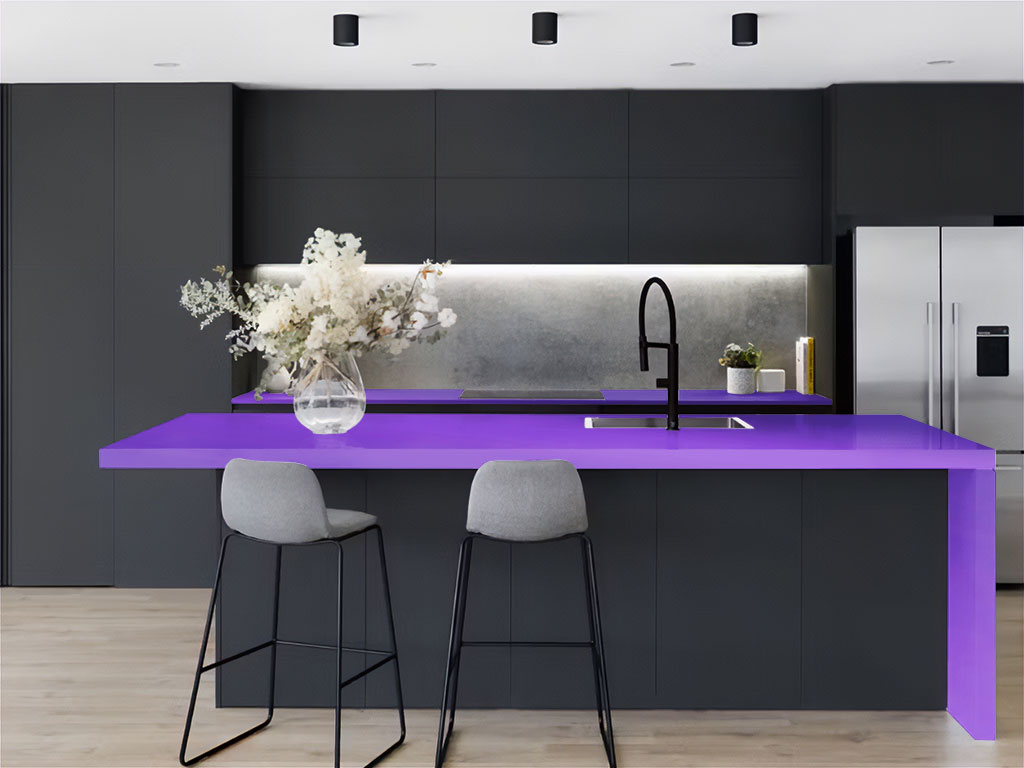 Rwraps™ Matte Chrome Purple Kitchen Countertop Wraps