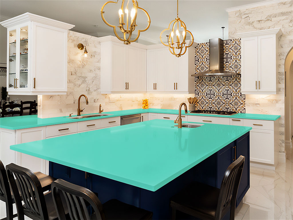 Rwraps Matte Teal DIY Kitchen Counter Wraps