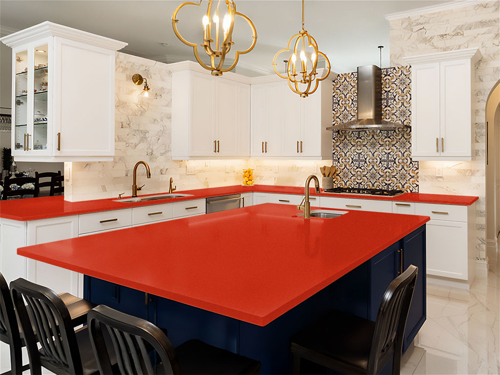 Rwraps Satin Metallic Red DIY Kitchen Counter Wraps