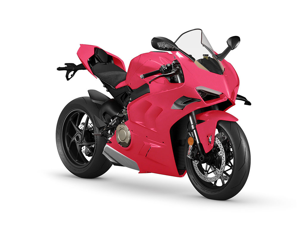 Rwraps Gloss Metallic Rose Red Motorcycle Wraps