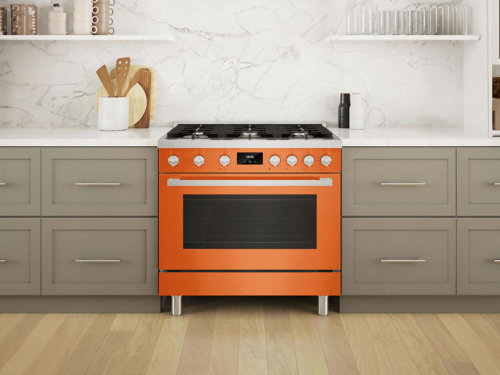 Rwraps 3D Carbon Fiber Orange Oven Wraps