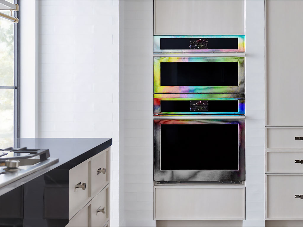 Rwraps Holographic Chrome Silver Neochrome DIY Built-In Oven Wraps