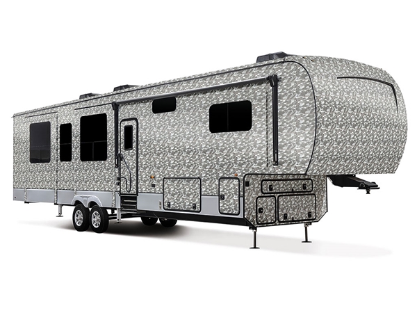 Rwraps Camouflage 3D Fractal Silver RV Vinyl Wraps