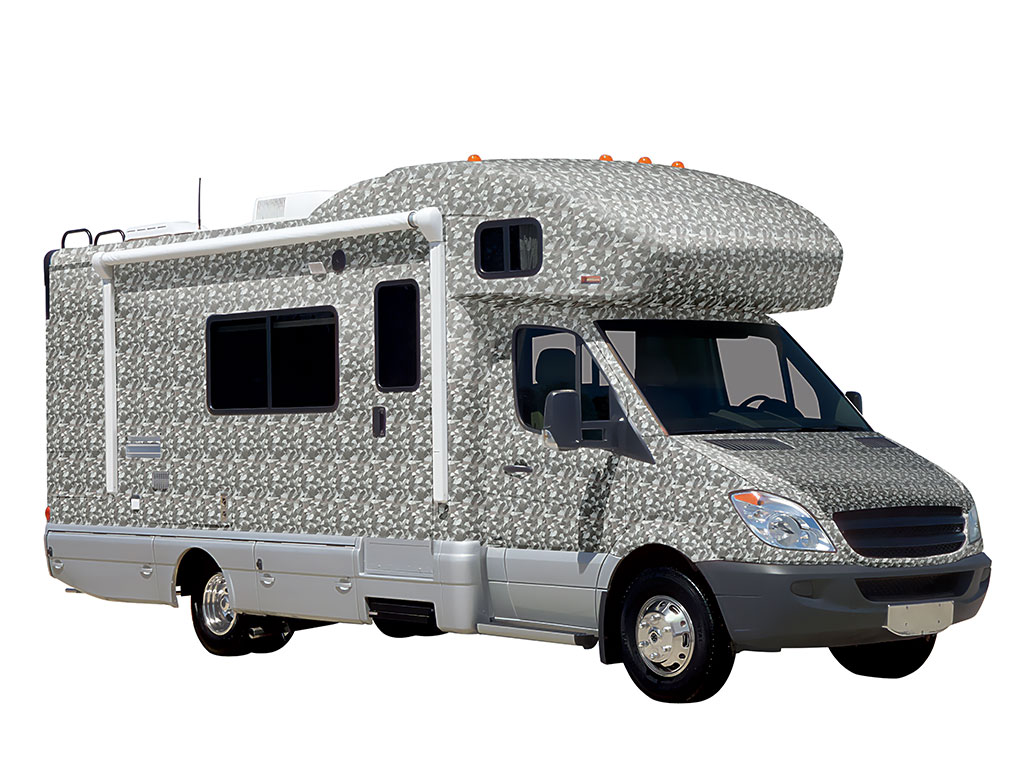 Rwraps Camouflage 3D Fractal Silver DIY RV Wraps