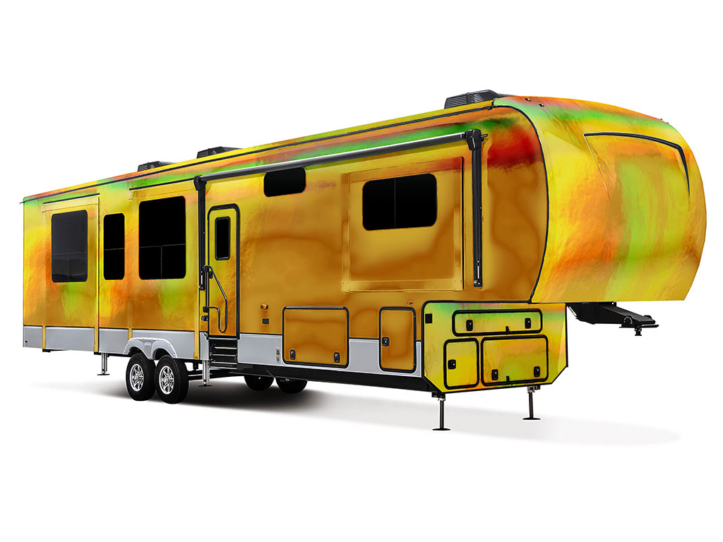 Rwraps Holographic Chrome Gold Neochrome RV Vinyl Wraps