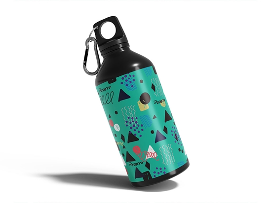 Aquarius Dawning Abstract Geometric Water Bottle DIY Stickers