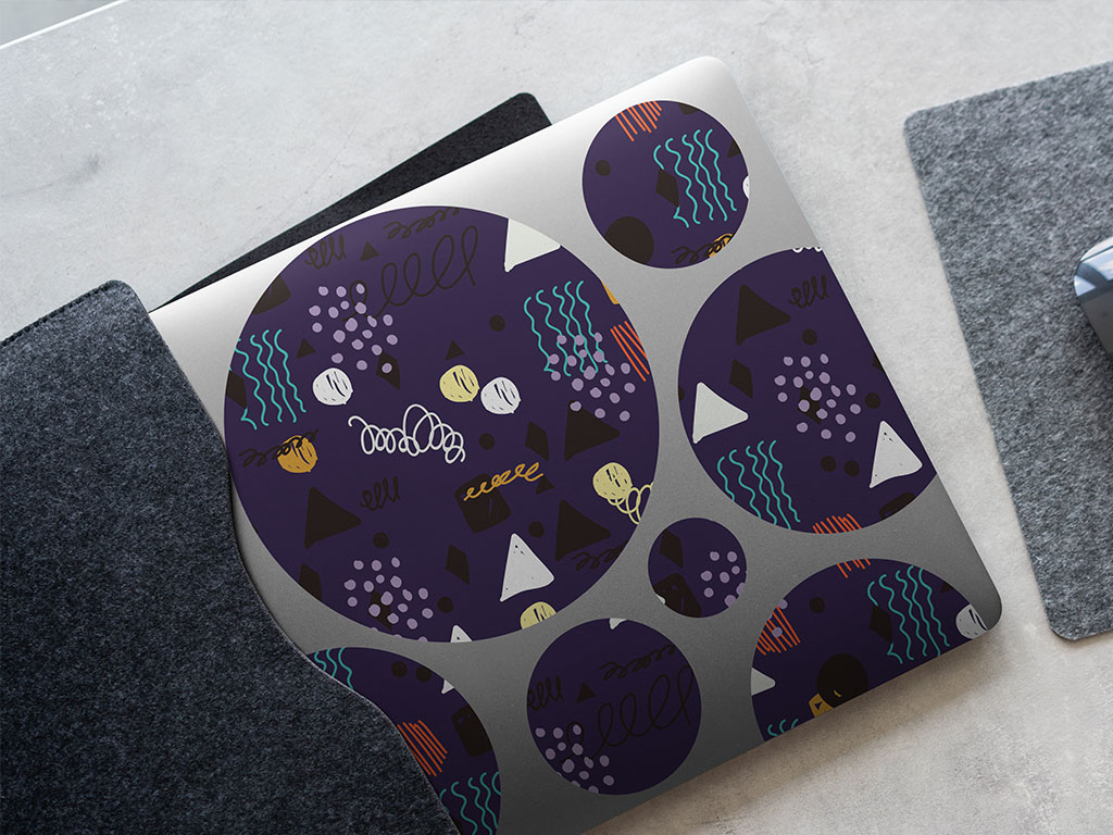 Navy Awoken Abstract Geometric DIY Laptop Stickers