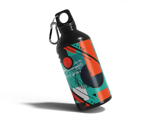 Oil Spill Abstract Geometric Water Bottle DIY Stickers