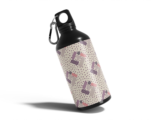 Plum Pudding Abstract Geometric Water Bottle DIY Stickers