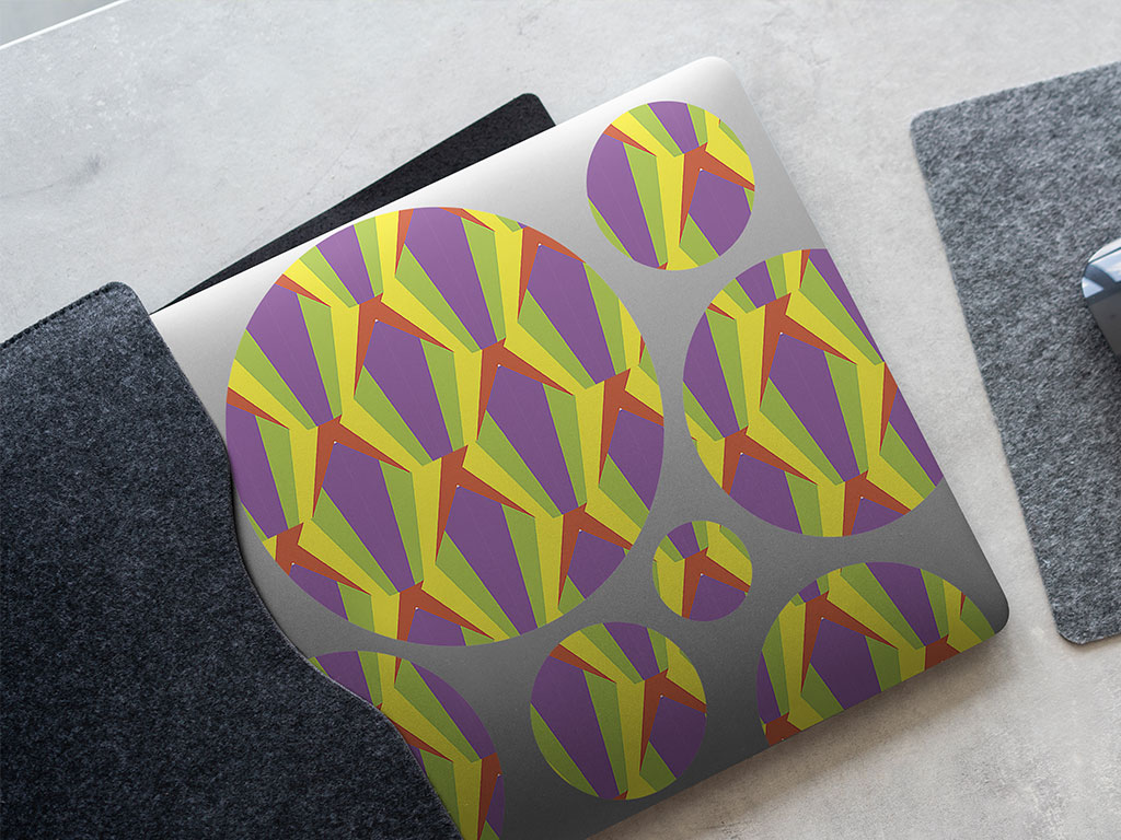 Velveteen Waves Abstract Geometric DIY Laptop Stickers