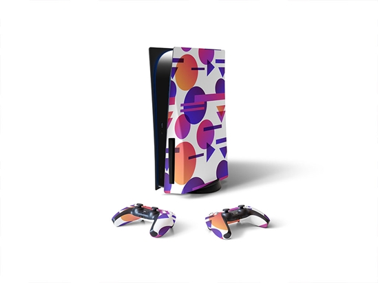 White Cosmopolitan Abstract Geometric Sony PS5 DIY Skin