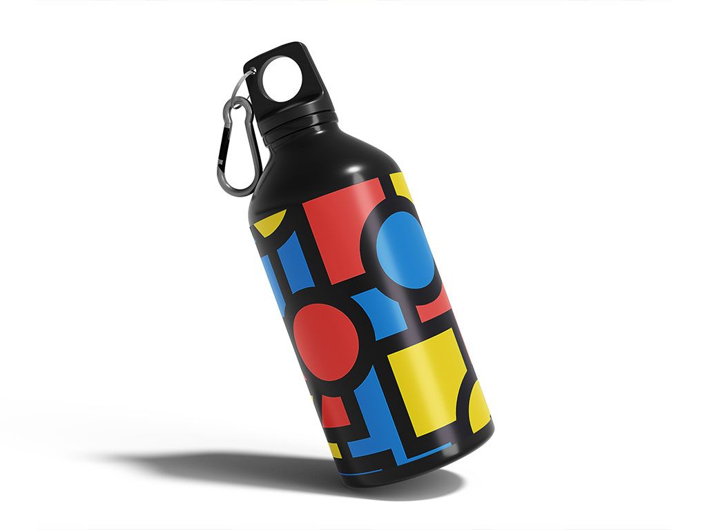 Basic Geometry Abstract Geometric Water Bottle DIY Stickers