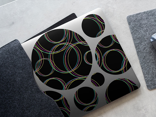 Black Rainbow Abstract Geometric DIY Laptop Stickers