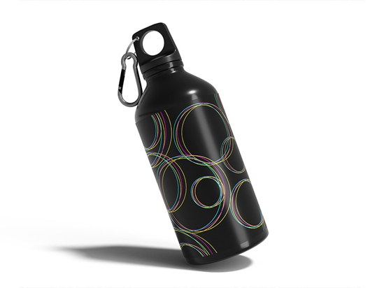 Black Rainbow Abstract Geometric Water Bottle DIY Stickers