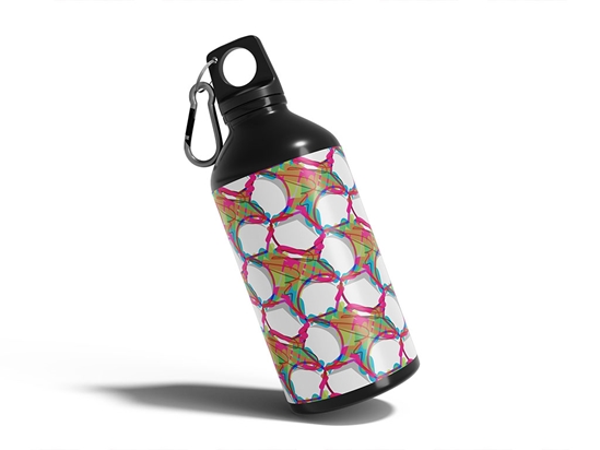 Double Helix Abstract Geometric Water Bottle DIY Stickers