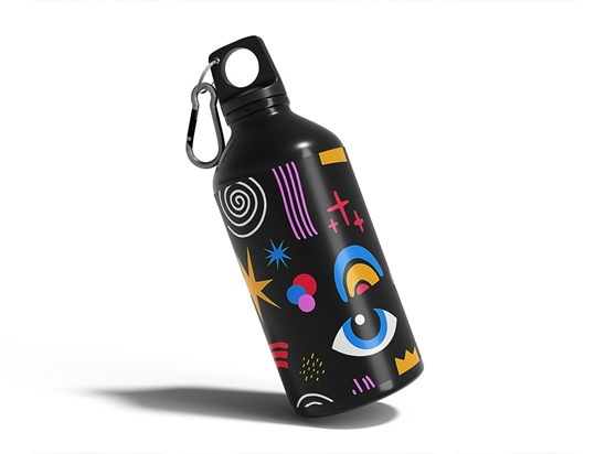 Just Drive Abstract Geometric Water Bottle DIY Stickers